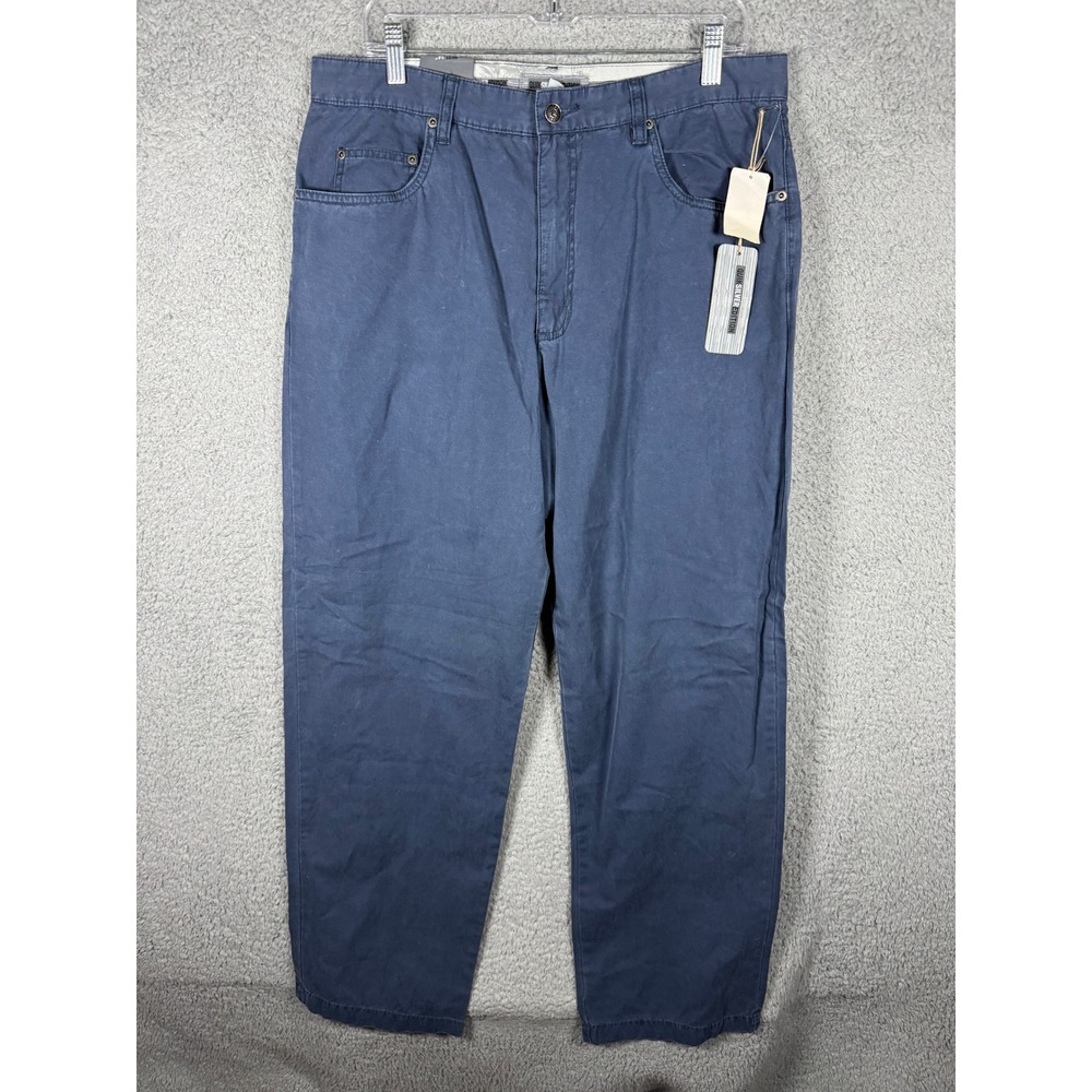 NWT Quiksilver Edition Mens Clifton Bay Pnt Navy Blue Cotton Chino Pants Size 34